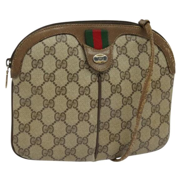 GUCCI GG Supreme Web Sherry Line Shoulder Bag Pvc Beige 904 02 047 - Picture 1 of 16